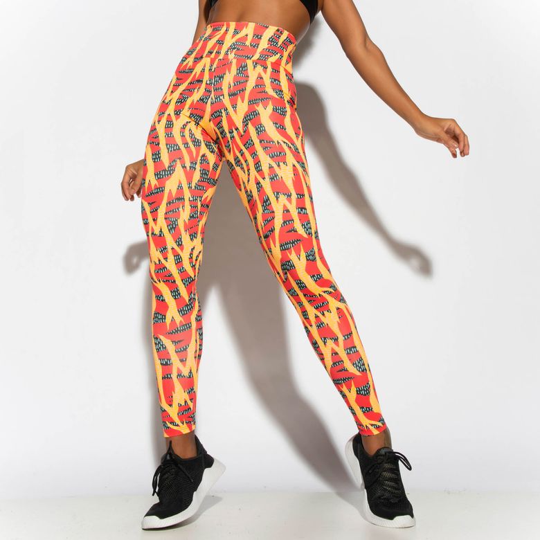 Legging Fitness Estampada Vermelha Tribus LG1798