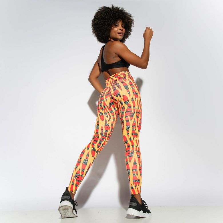 Legging Fitness Estampada Vermelha Tribus LG1798