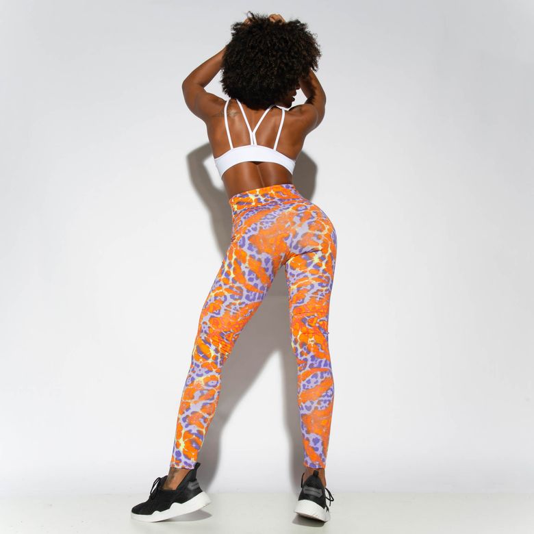 Legging Cintura Alta Fitness Roxa Felinos LG1840