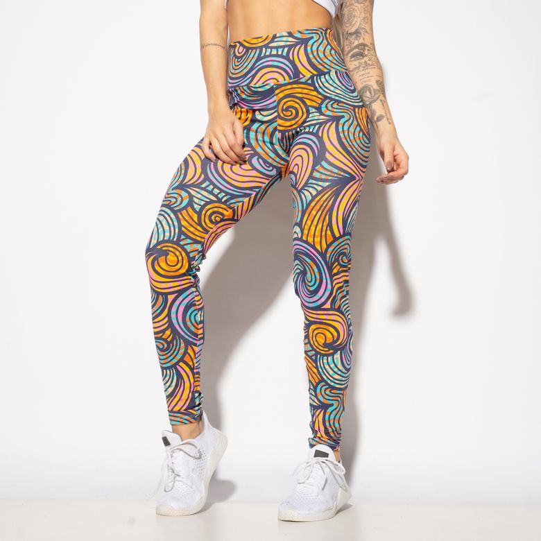 Legging Fitness Estampada Animal Print com Espirais LG1969