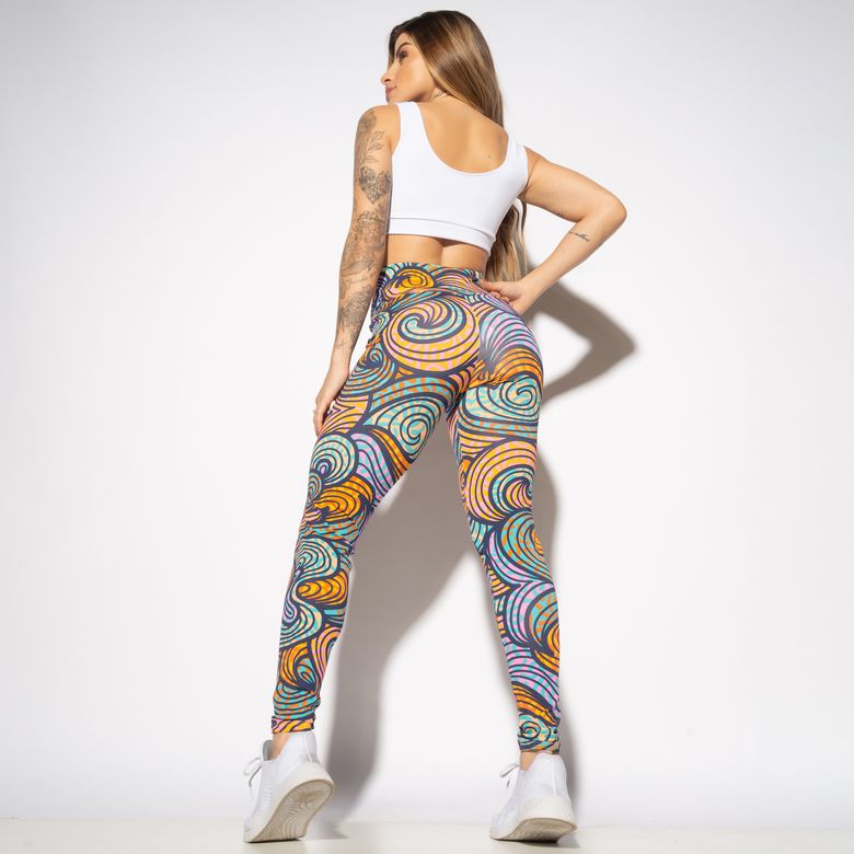 Legging Fitness Estampada Animal Print com Espirais LG1969