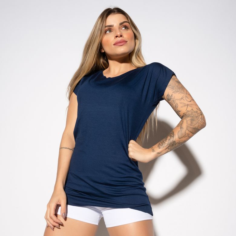 Blusa Fitness Azul Marinho BL468