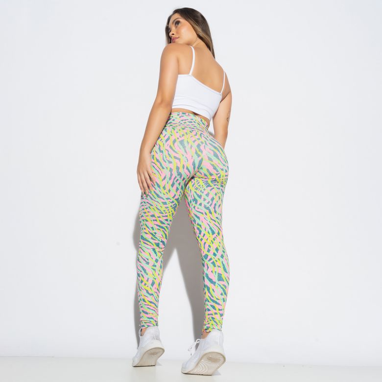 Legging Fitness Estampada Ondulado Colorido LG2036