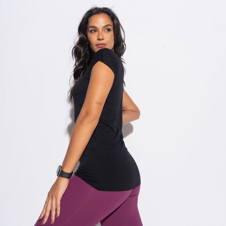 Blusa Fitness Preta Do It For Yourself BL488