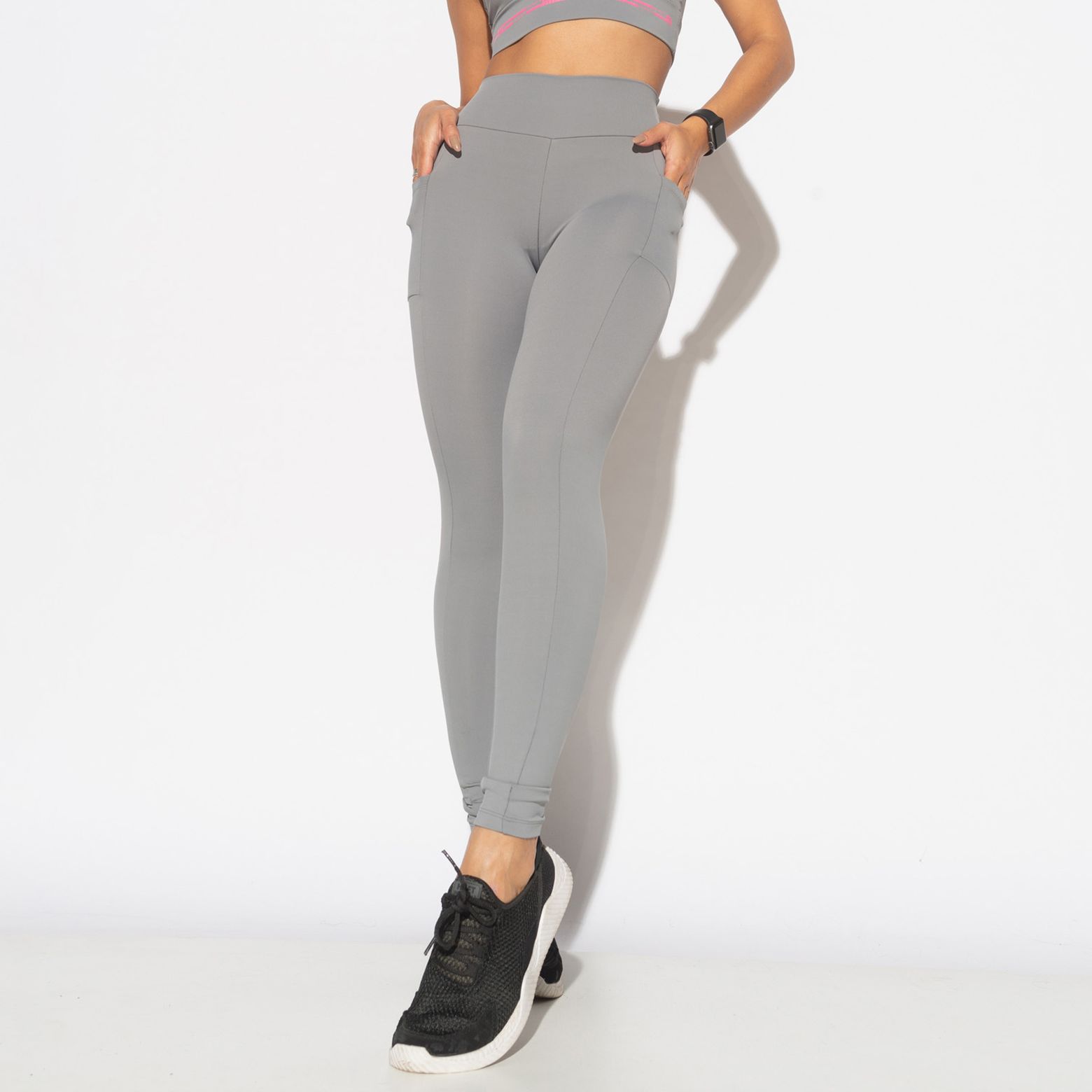 Calça Legging Fitness Honey Be Gloss com Faixas LG1943 - Feminina