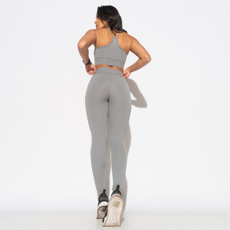 Legging Fitness Cinza com Bolsos HNB Tec LG2103