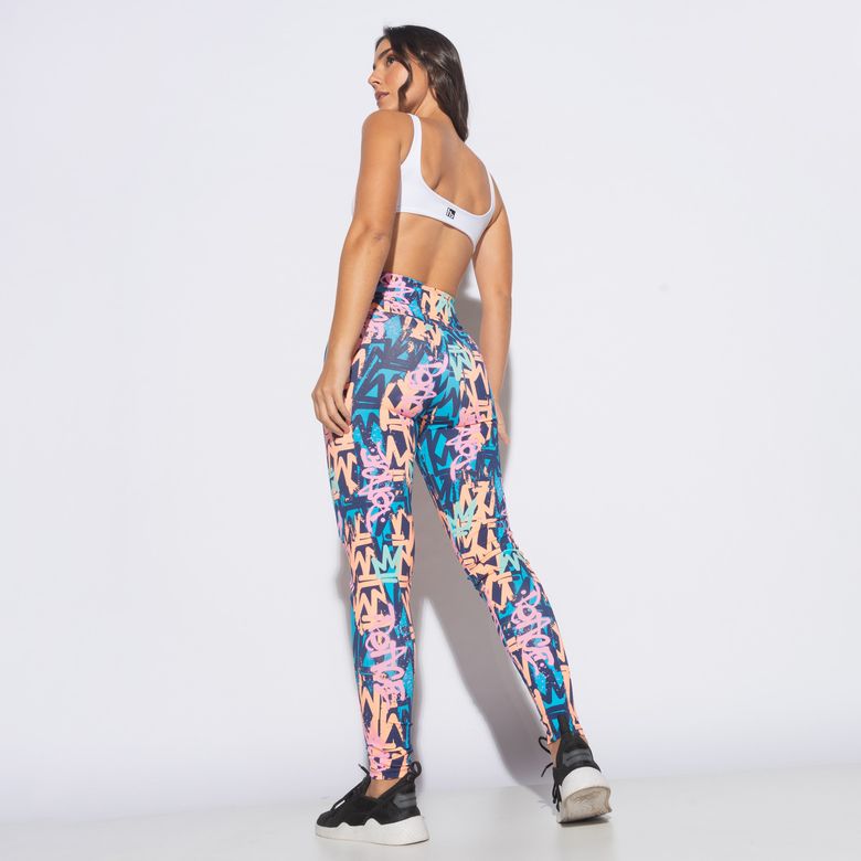 Legging Fitness Estampada Grafite Colorido LG2125