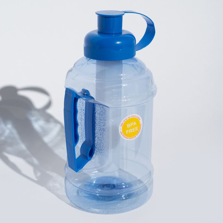 Garrafa Squeeze com Suporte para Gelo Azul 1 Litro SQ047