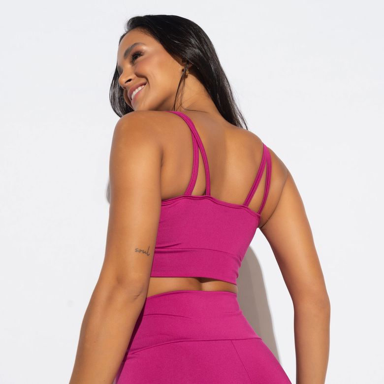 Top Fitness Rosa com Alcinhas Cruzadas TP1474