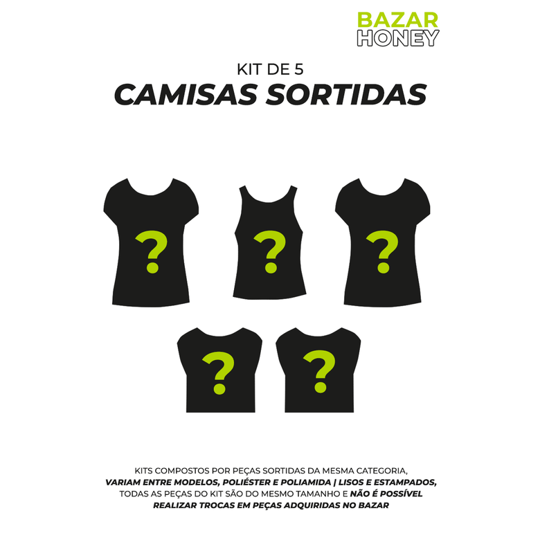 Kit 5 Camisetas Fitness KIT003