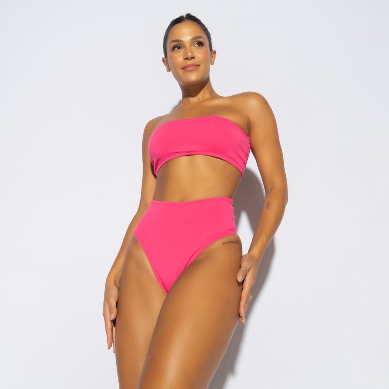 Conjunto Rosa Hot Pant com Top Faixa CO414