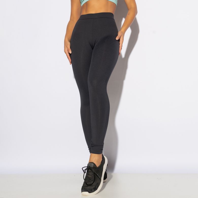 Legging Fitness Preta com Elástico no Cós  LG2135