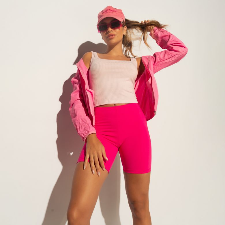 Cropped Regata Fitness Canelado Rosa CR118