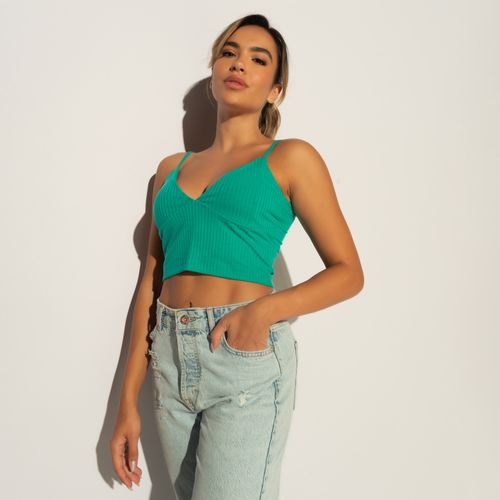 Cropped-Fitness-Canelado-Verde-Decote-V-CR120