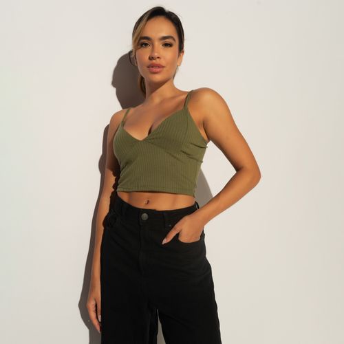 Cropped-Fitness-Canelado-Verde-Militar-Alcinha-CR130