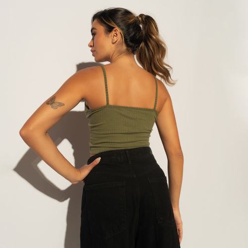 Cropped-Fitness-Canelado-Verde-Militar-Alcinha-CR130