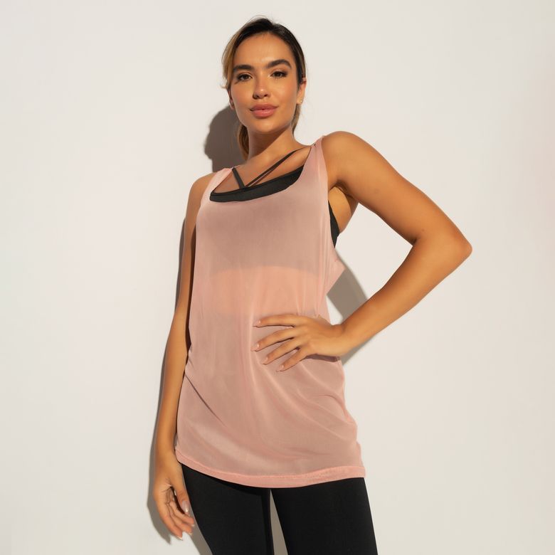 Regata Fitness Rosa Nadador em Tule RG121