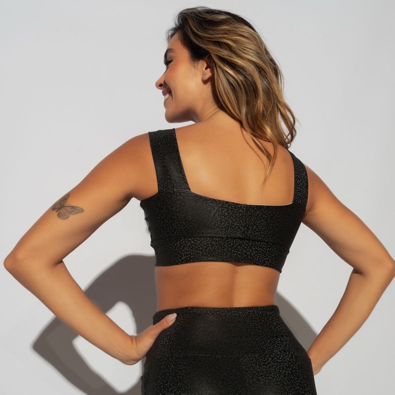 Top Fitness Com Alça Larga Skin Preto TP1565