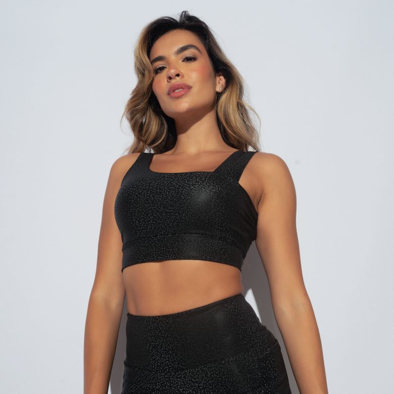 Top Fitness Assimétrico Skin Preto TP1570