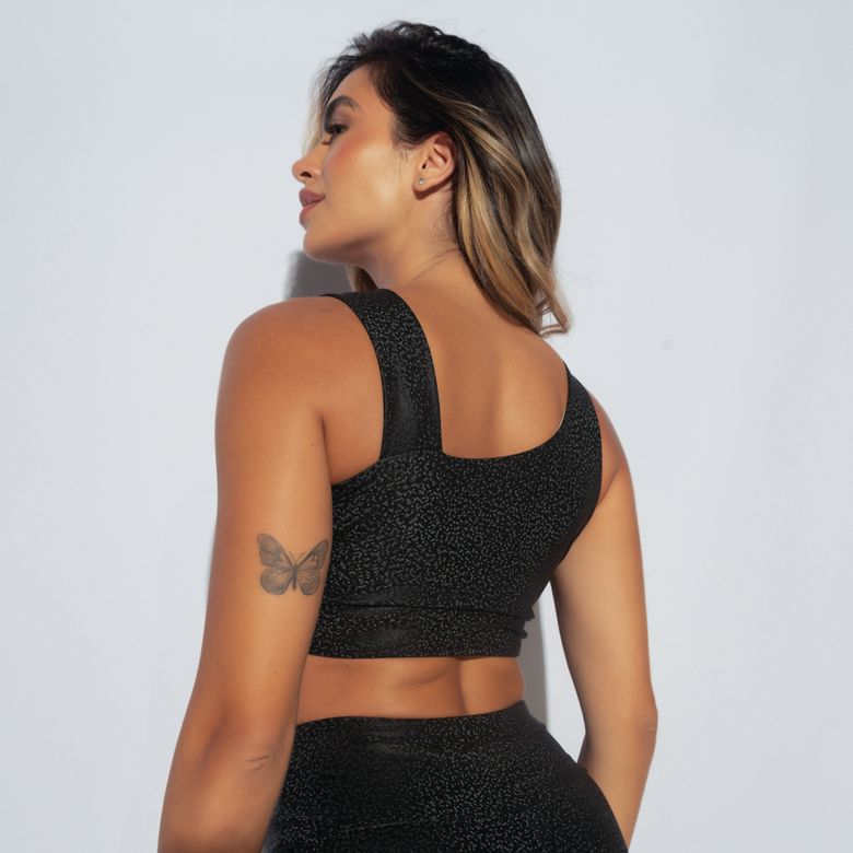 Top Fitness Assimétrico Skin Preto TP1570