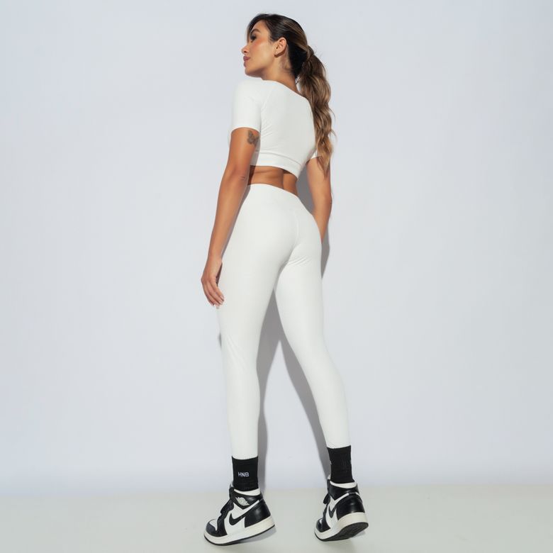 Legging Fitness Básica Skin Branca LG2211