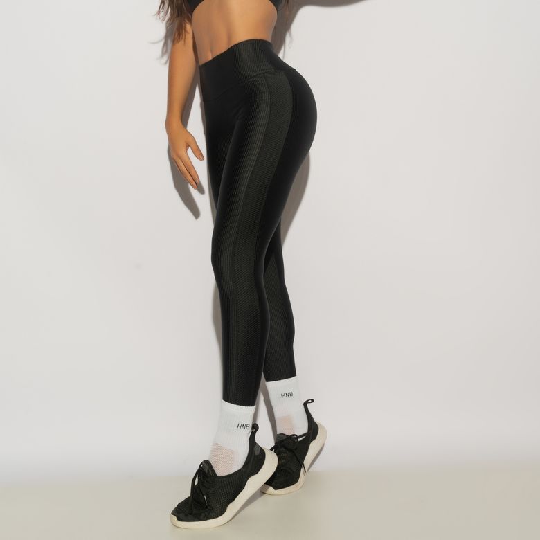 Legging Fitness Preta Canelado LG2195