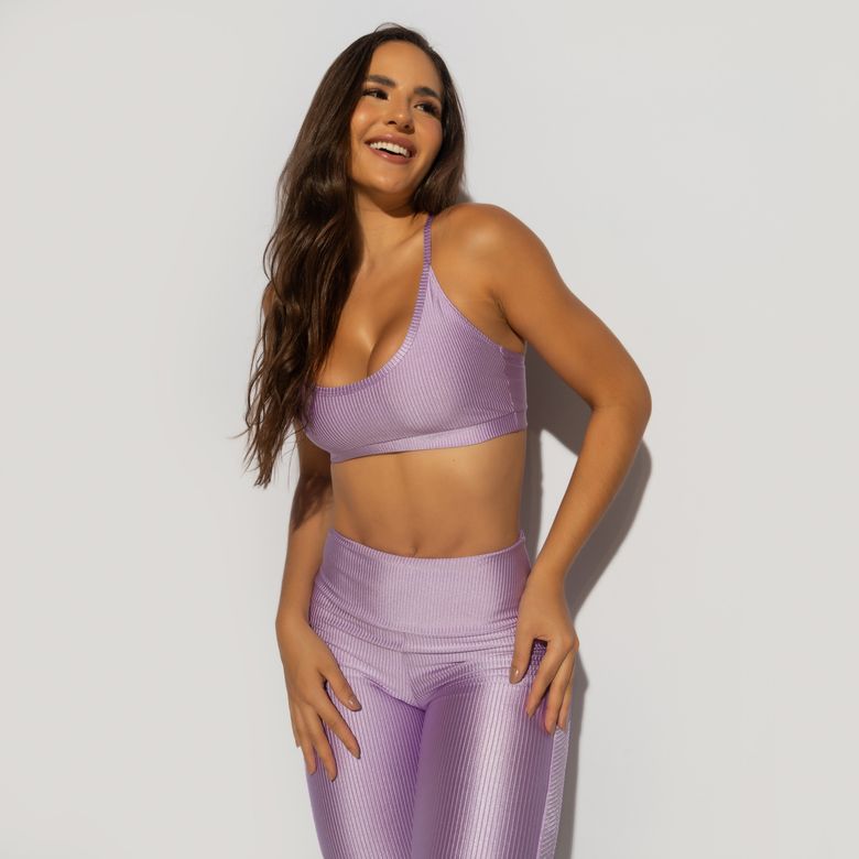 Top Fitness Roxo Cruzado Canelado TP1539