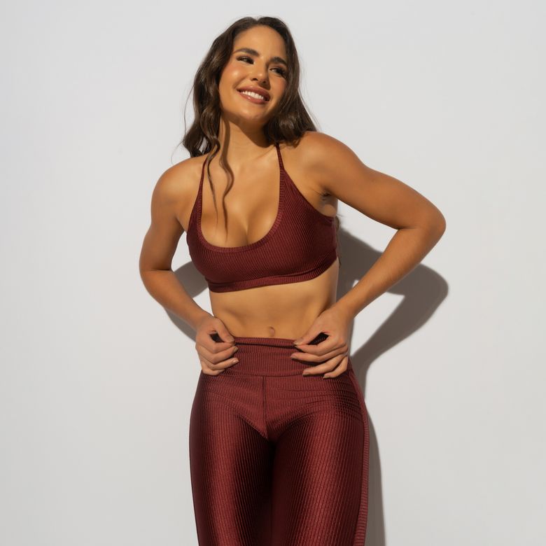 Top Fitness Vinho Cruzado Canelado TP1542