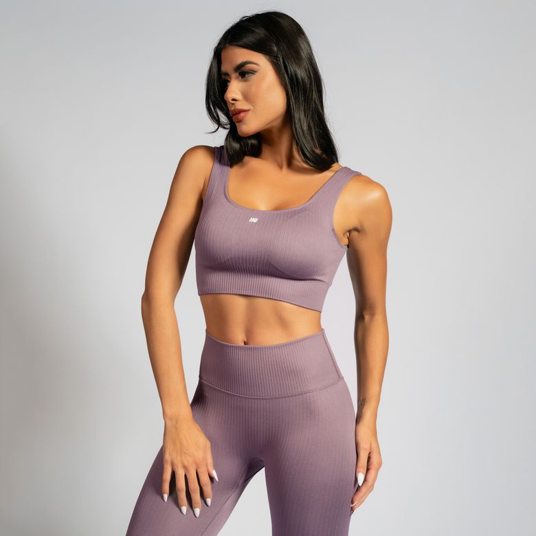 Top Fitness Seamless Canelado Roxo TP1551