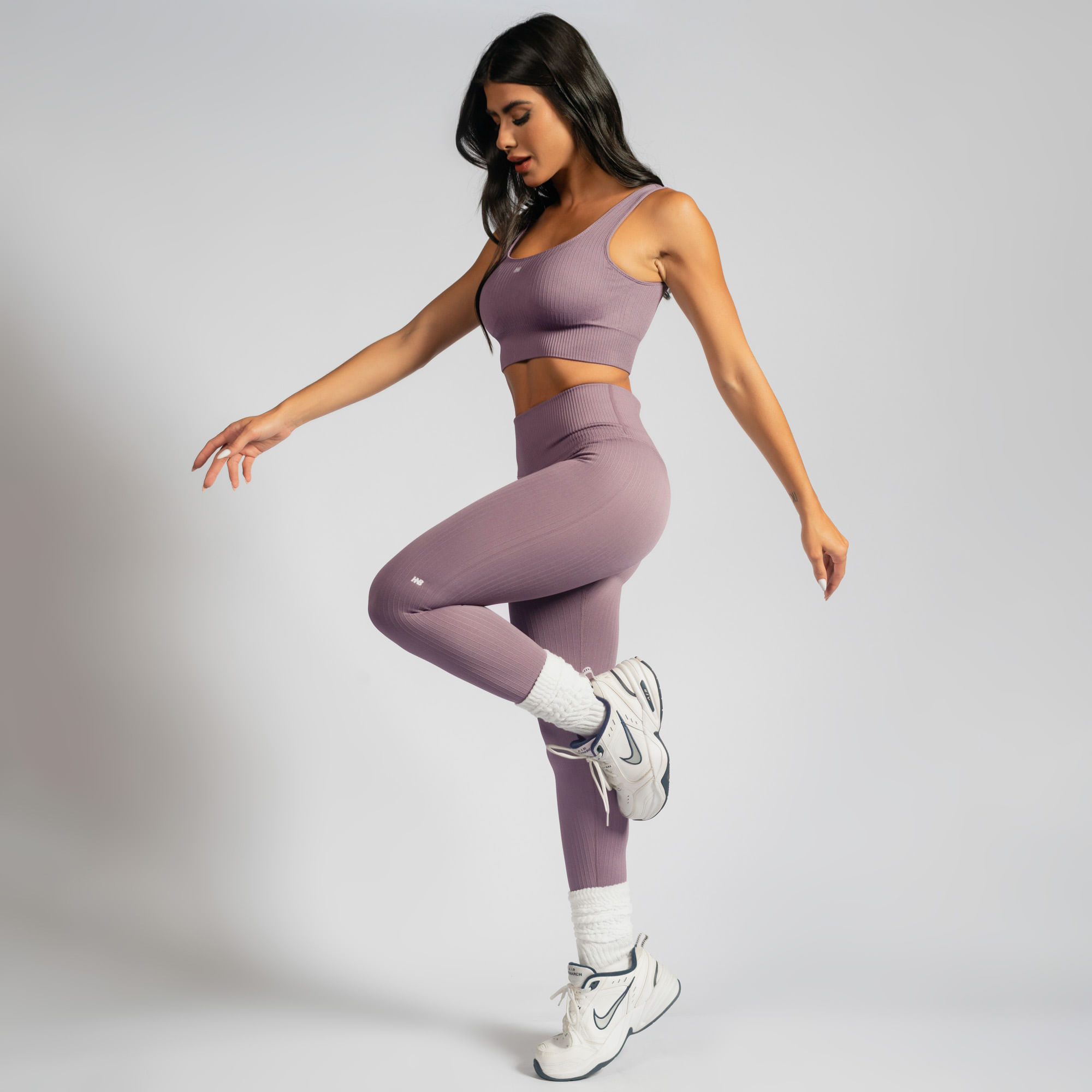 Short Legging Feminino Fitness Plus Size Liso Treino Kit 2 - Roxo+