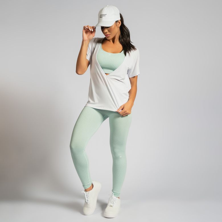 Blusa Fitness Decote em V Branca Celebrity BL550