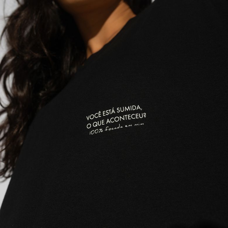 T-Shirt Fitness Preta da Nath Souza BL534