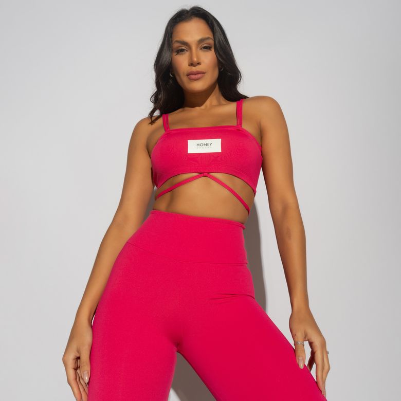 Top Faixa Fitness Rosa  Honey Sports TP1520