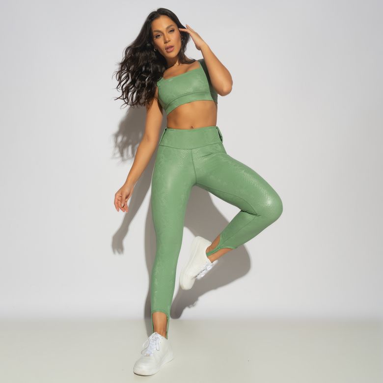 Legging Fitness Snake Verde Com Pezinho LG2218