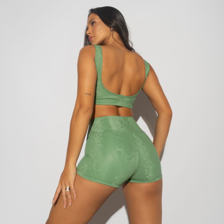 Top Fitness Snake Vazado Verde TP1585