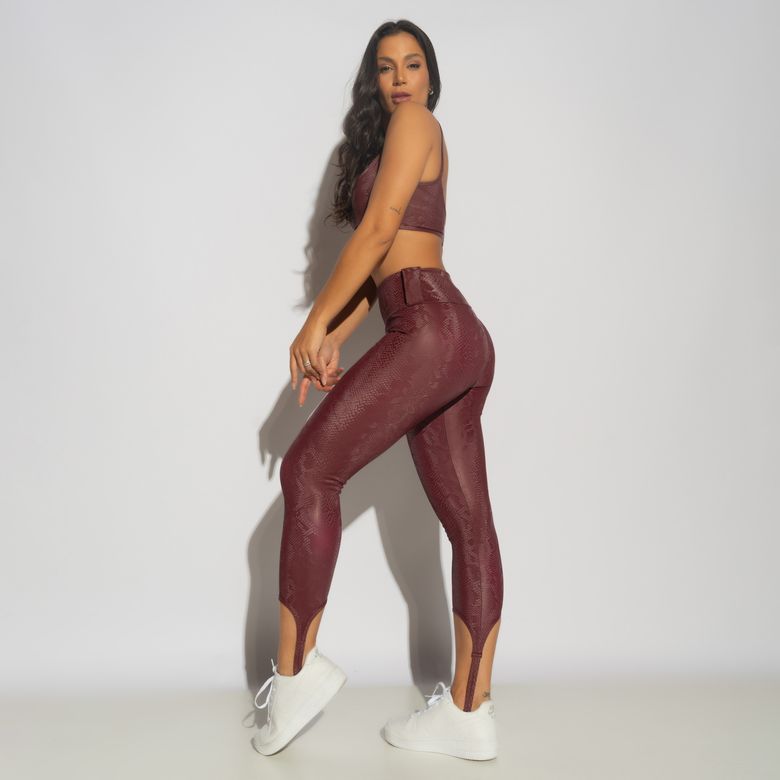 Legging Fitness Snake Com Pezinho Rubro LG2217