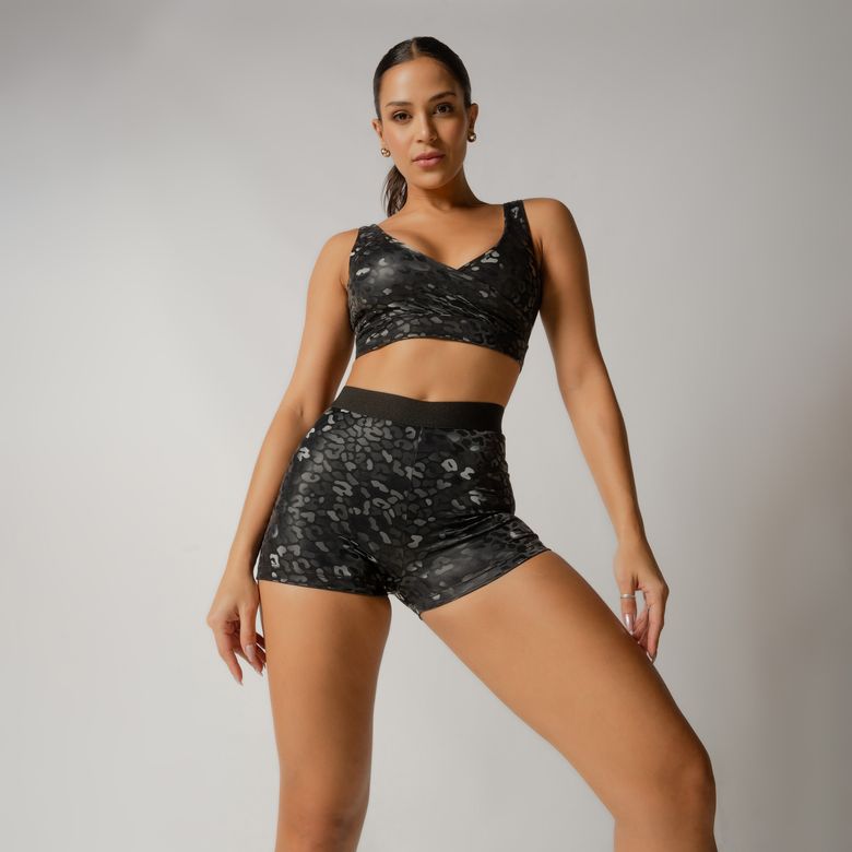 Short Fitness Preto Com Elástico All Black SH696