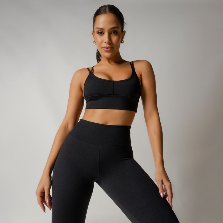 Top Fitness Preto Alças Duplas Lounge TP1600