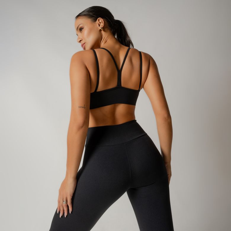Top Fitness Preto Alças Duplas Lounge TP1600
