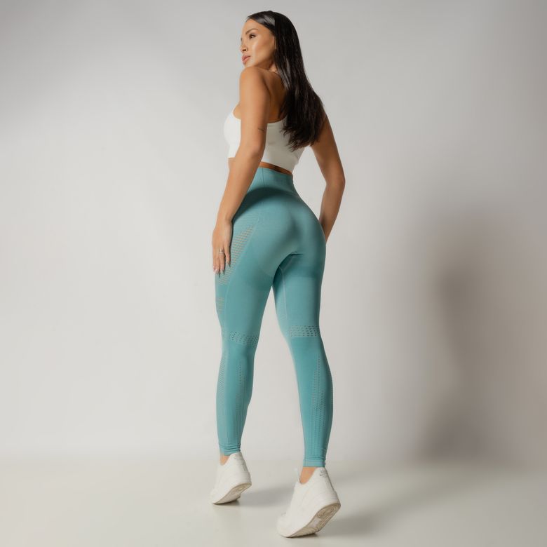 Legging Fitness Seamless Azul Com Detalhes LG2247