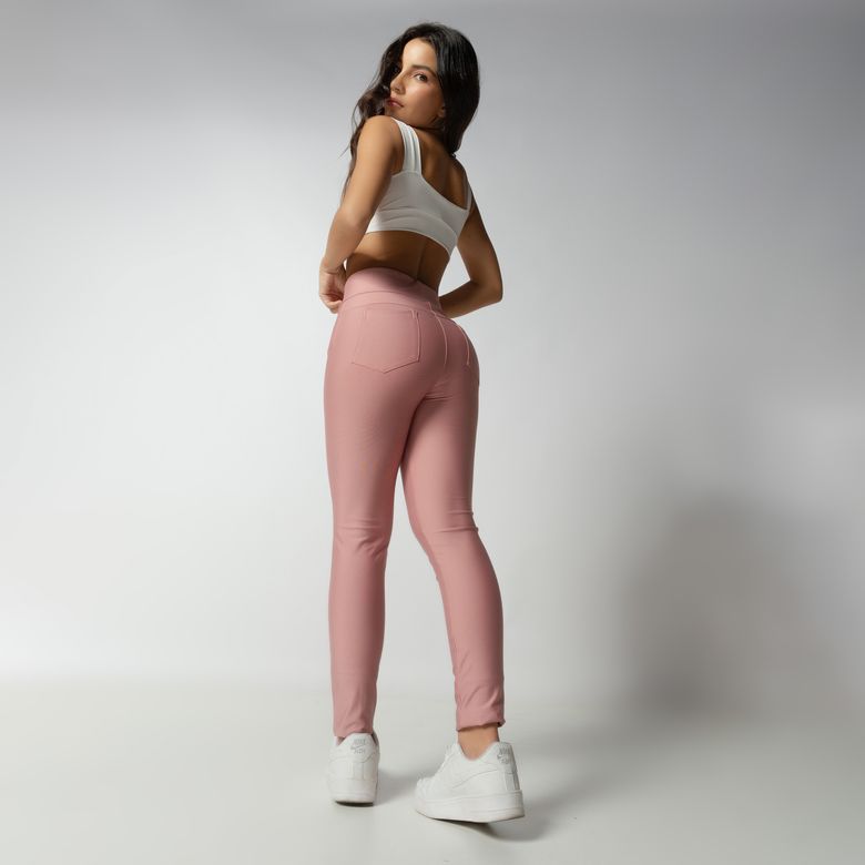 Calça Rosa Efeito Lipo Sem Zíper LG2270