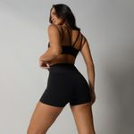 SH368 Short Cintura Alta Fitness Honey Be Preto.1.M : : Moda