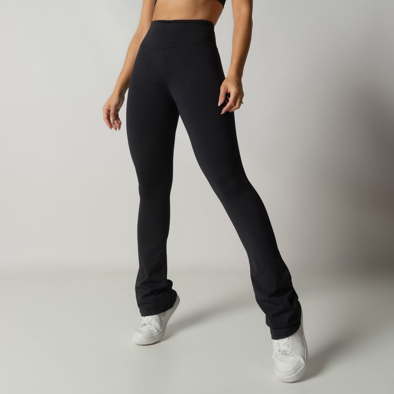 Calça Flare Fitness Preta Lounge LG2226