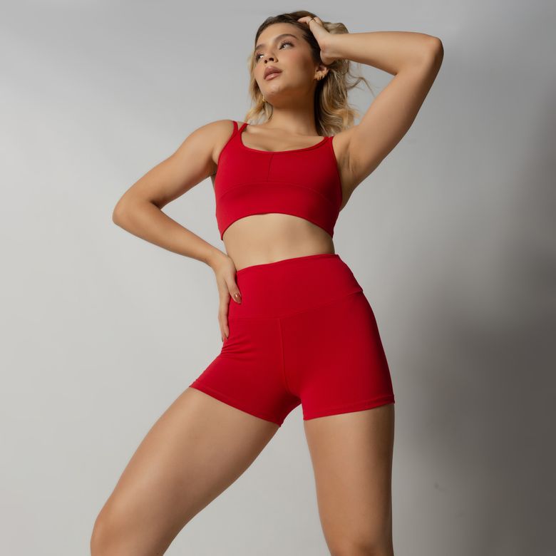 Top Fitness Vermelho Alças Duplas Lounge TP1602