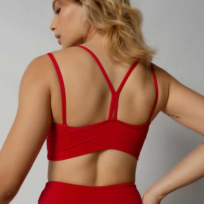 Top Fitness Vermelho Alças Duplas Lounge TP1602