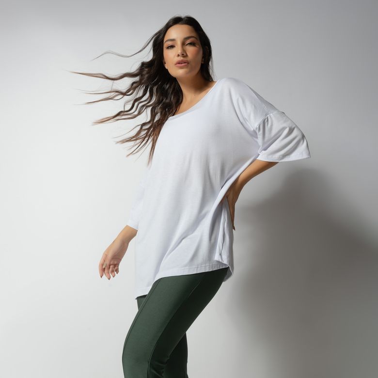 Blusa Oversized Branco HNB Work BL558