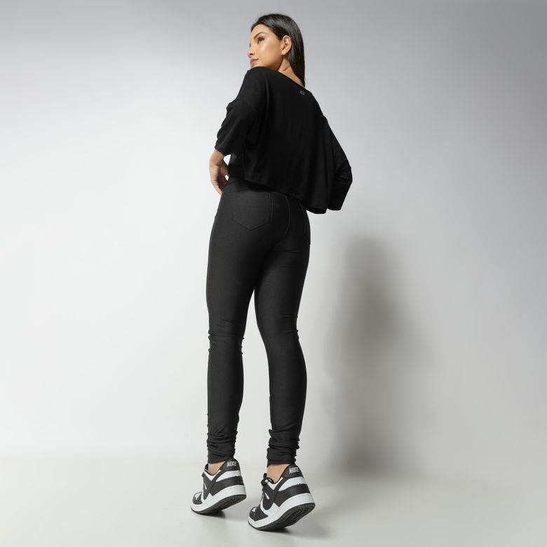 Cropped Oversized Preto HNB Work CR206