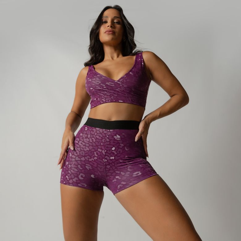 Top Fitness Roxo Transpassado Push TP1647