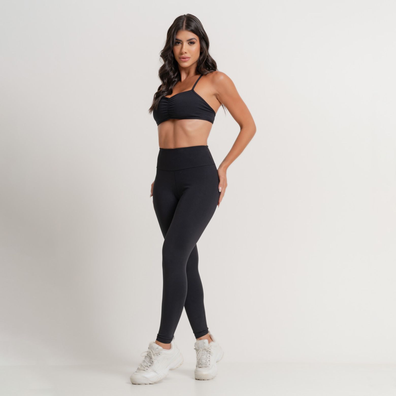 Calça Legging Feminina Fitness Preta Básica Academia