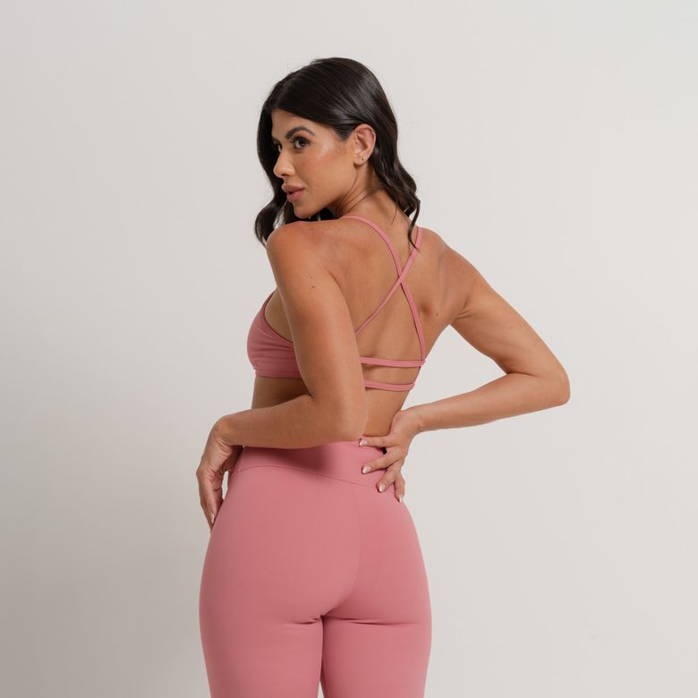 Top Fitness Rosa Decote Franzido TP1703